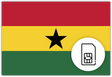 Ghana SIM Card – Travel connectivity for Ghana. Image featuring the Ghanaian flag and a SIM card icon