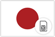 Japan SIM Card  – Travel connectivity for Japan. Image featuring the Japanese flag and a SIM card icon.