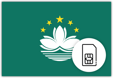Macao SIM Card – Travel connectivity for Macao. Image featuring the Macao flag and a SIM card icon