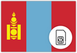Mongolia SIM Card – Travel connectivity for Mongolia. Image featuring the Mongolian flag and a SIM card icon