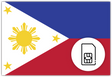 Philippine SIM Card – Travel connectivity for Philippines. Image featuring the Philippine flag and a SIM card icon