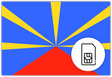 Réunion SIM Card – Travel connectivity for Réunion. Image featuring the Réunion flag and a SIM card