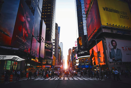 Times Square in New York City on a busy day