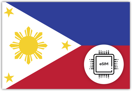 Philippine eSIM – Travel connectivity for the Philippines. Image featuring the Philippine flag and an eSIM icon.
 