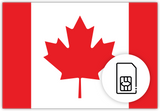 Canada SIM Card – Travel connectivity for Canada. Image featuring the Canada flag and a SIM card icon.