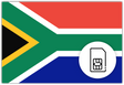 South Africa SIM Card – Travel connectivity for South Africa. Image featuring the South Africa flag and a SIM card icon.