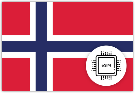 Scandinavia eSIM – Travel connectivity for Scandinavia. Image featuring Scandinavia flag and eSIM icon