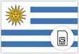 Uruguay SIM Card – Travel connectivity for Uruguay. Image featuring the Uruguay flag and a SIM card icon.