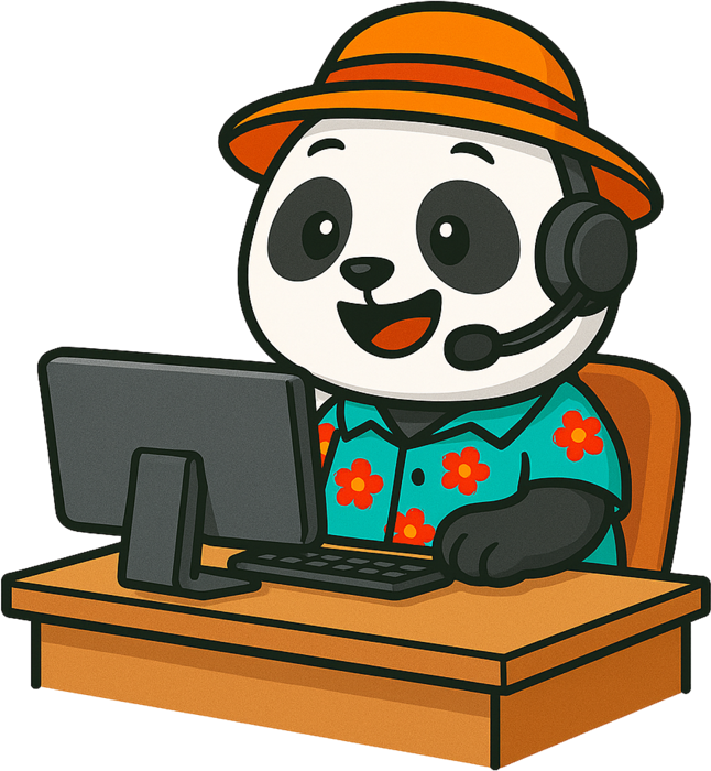 BeachSIM support panda with headset
